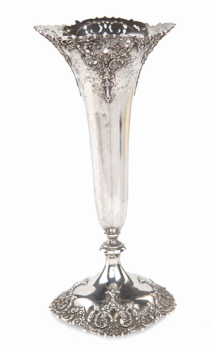 Vaso Unifleur in Argento Sterling, j.C. Grogan, Pittsburg