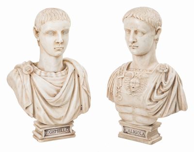 Coppia di Piccoli Busti in Marmo, Fine del XIX/inizi del XX Secolo
