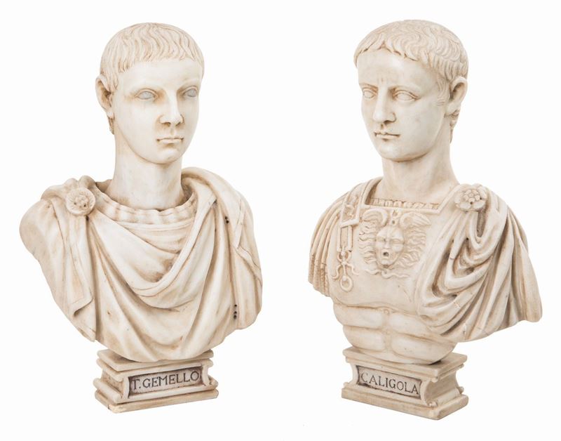Coppia di Piccoli Busti in Marmo, Fine del XIX/inizi del XX Secolo