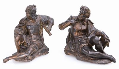 Due Sculture Fermalibri in Lega Metallica