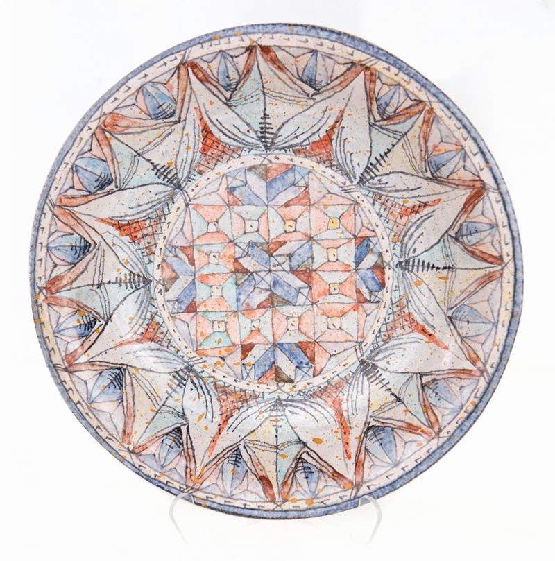 Piatto in Ceramica Policroma, XX Secolo
