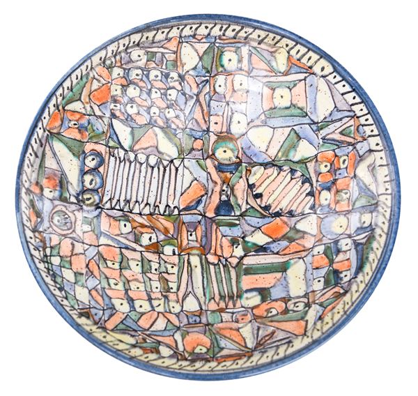 Ciotola in ceramica policroma, XX secolo