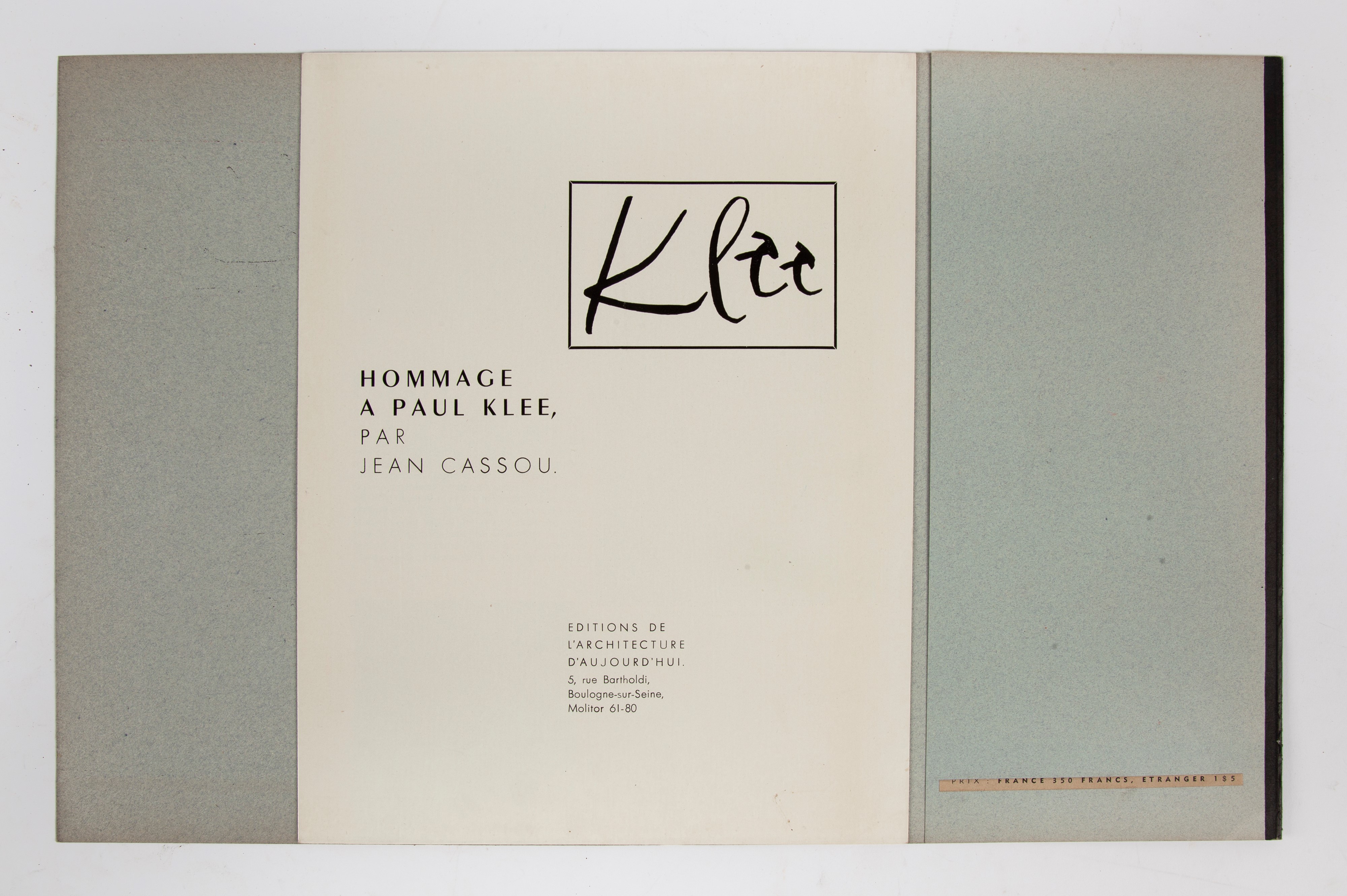 Jean Cassou, Hommage a Paul Klee
