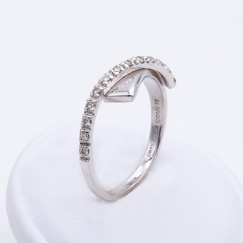 Comete Gioielli, Anello a Fascetta con Pavé di Brillanti