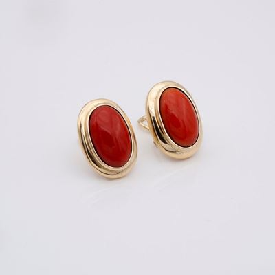 Orecchini con Spole Corallo Rosso di Sardegna