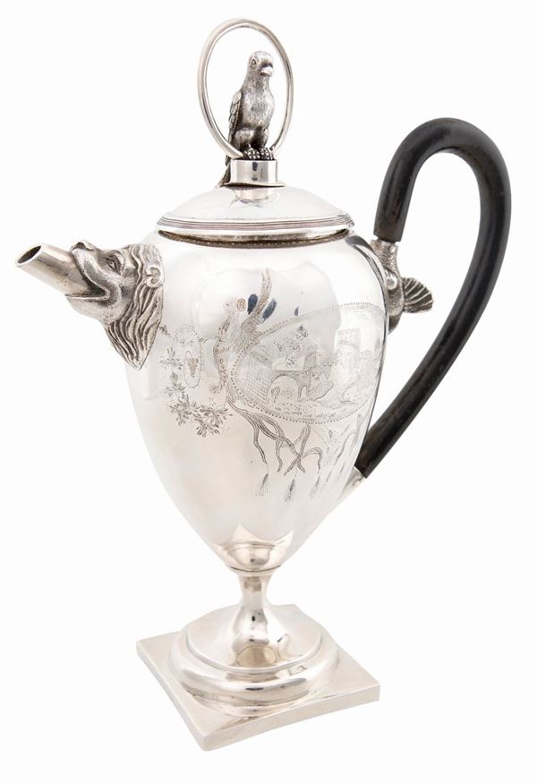 Caffettiera in argento, Ausburg, fine del XVIII secolo, argentiere Temler