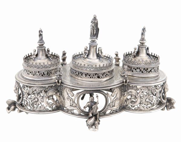 Calamaio in argento, Austro-Ungarico, inizi del XIX secolo