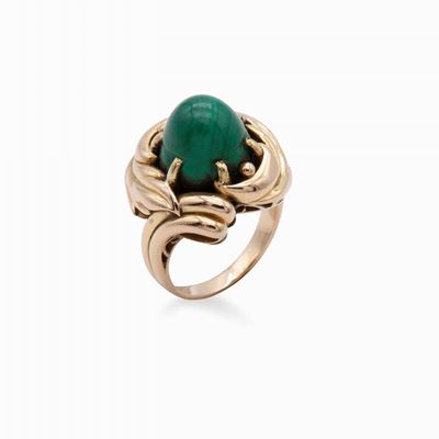 Anello in Oro e Malachite