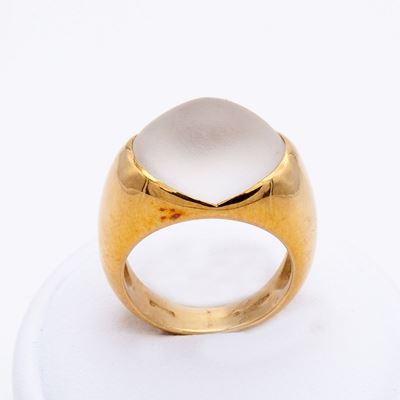 Anello Chevalier da Mignolo con Cristallo di Rocca Satinato