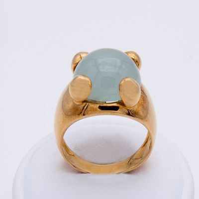 Anello a Cupola Stile Pomellato con Elemento Cabochon Centrale