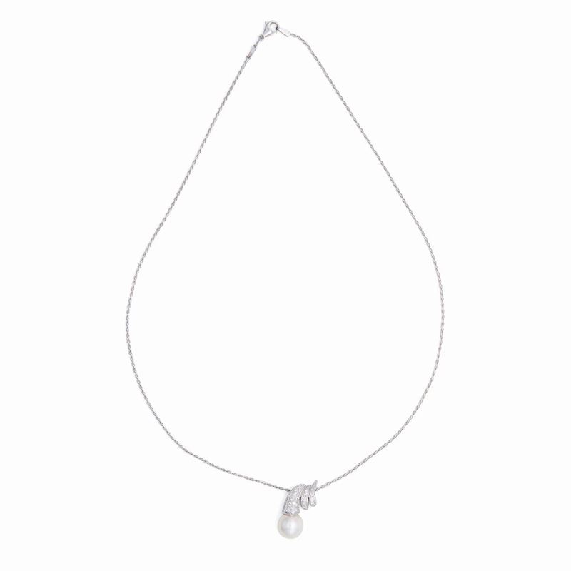 Collana in Oro Brillanti e Perla