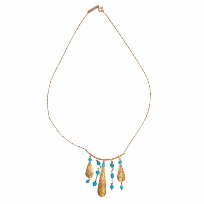 Collana in Oro e Turchese