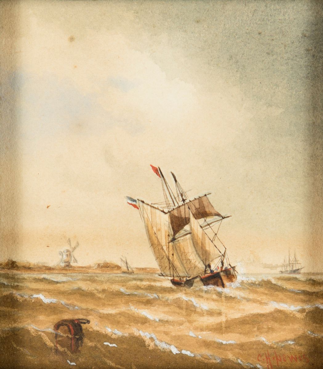 Pittore degli Inizi del XX Secolo - Marine Britanniche con Imbarcazioni