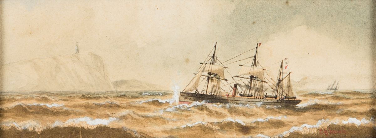 Pittore degli Inizi del XX Secolo - Marine Britanniche con Imbarcazioni