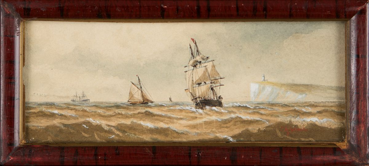 Pittore degli Inizi del XX Secolo - Marine Britanniche con Imbarcazioni
