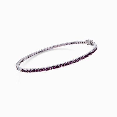 Bracciale Rigido in Oro Bianco con Ametiste