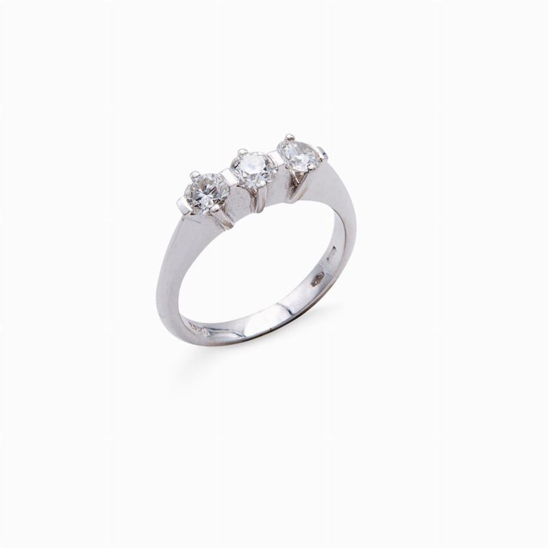 Anello Trilogy in Oro e Brillanti