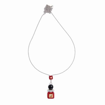La Nouvelle Bague, Collana in Oro Smalto Nero e Rosso e Brillanti