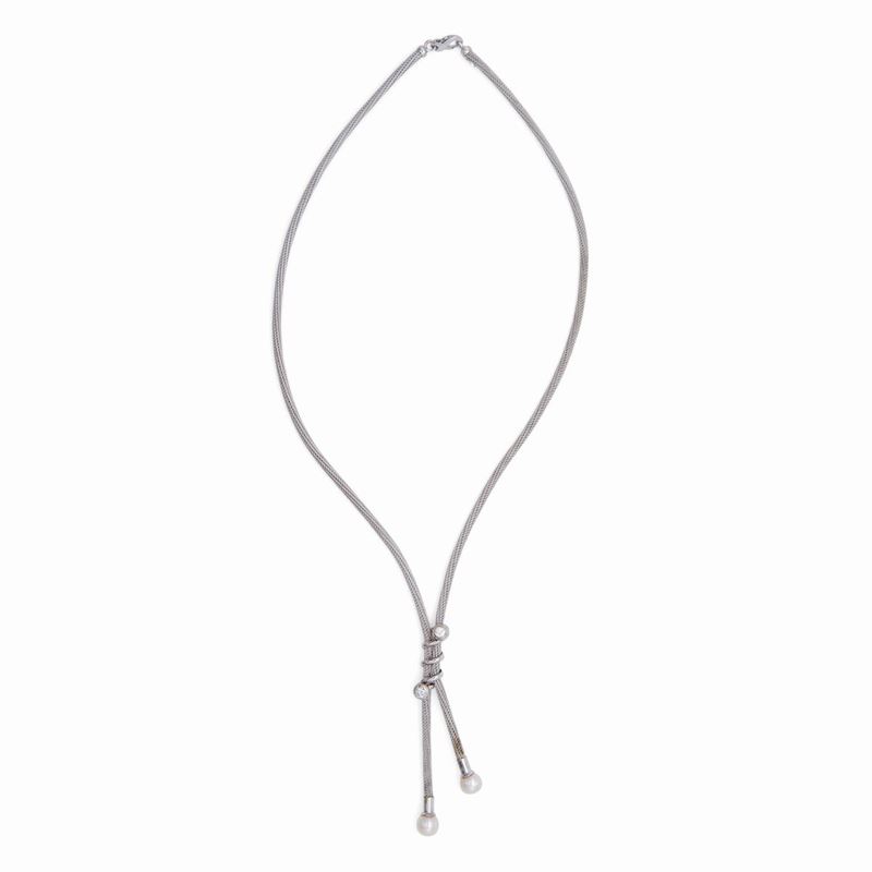 Collana in Oro Brillanti e Perle
