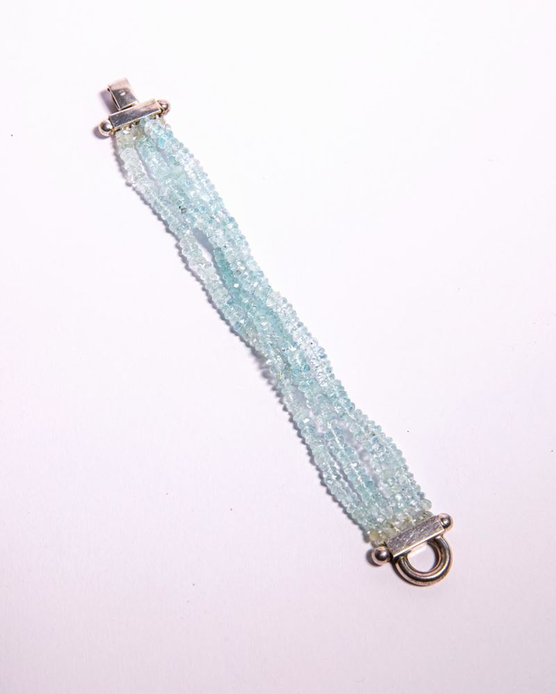 Bracciale in Acquemarine e Argento