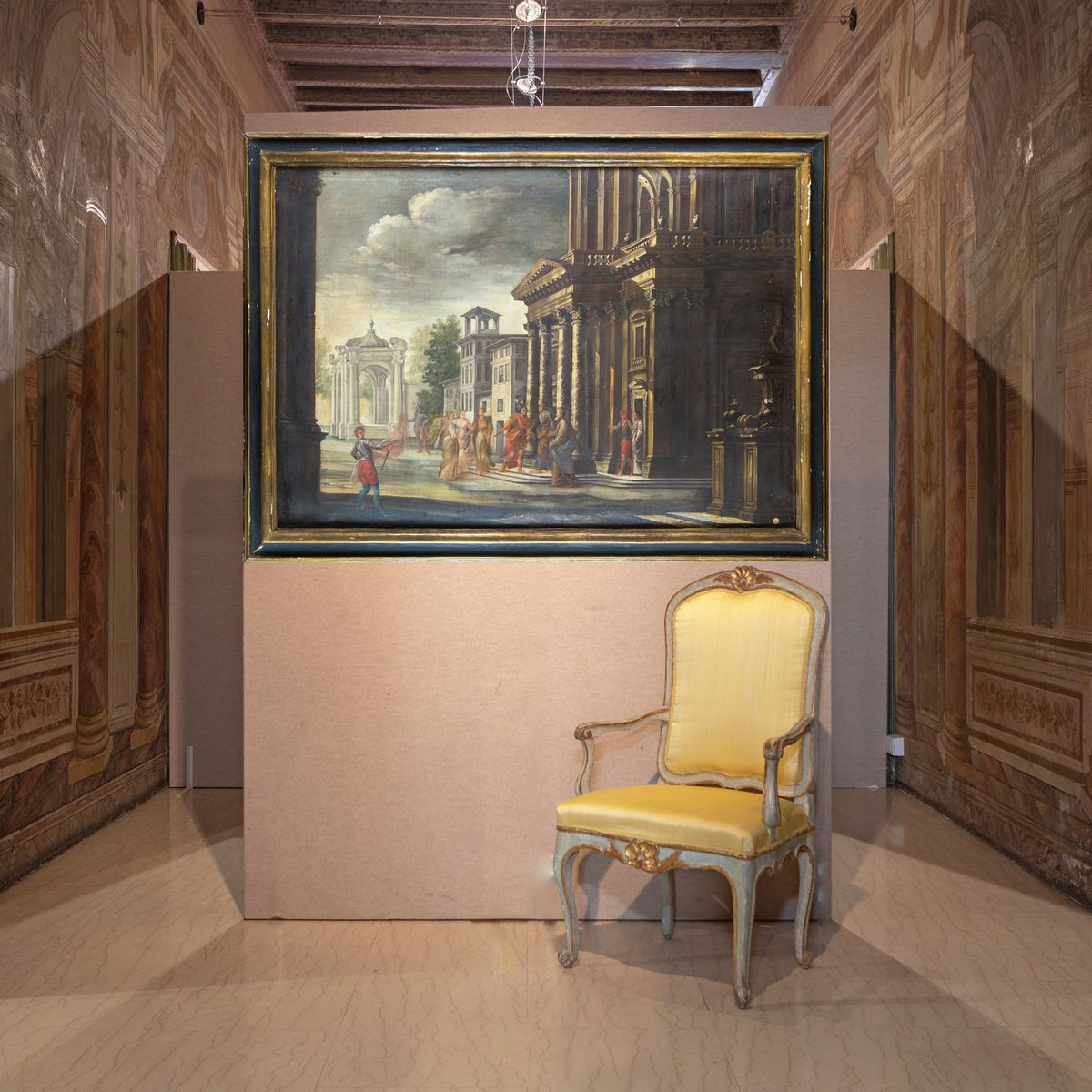 Scuola Genovese del XVII Secolo - Veduta di Architetture con Figure