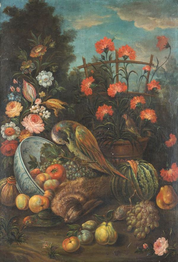 Giacomo Nani - Natura morta di fiori e frutta