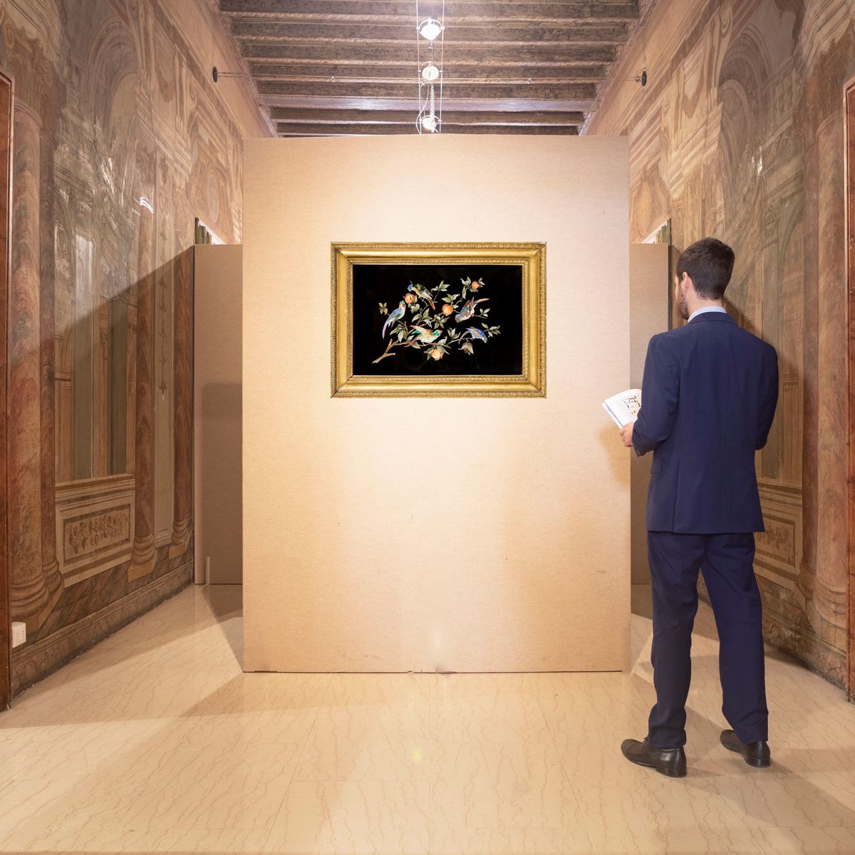 Pannello in Commesso di Marmi e Pietre Dure, Opificio Fiorentino, XIX Secolo