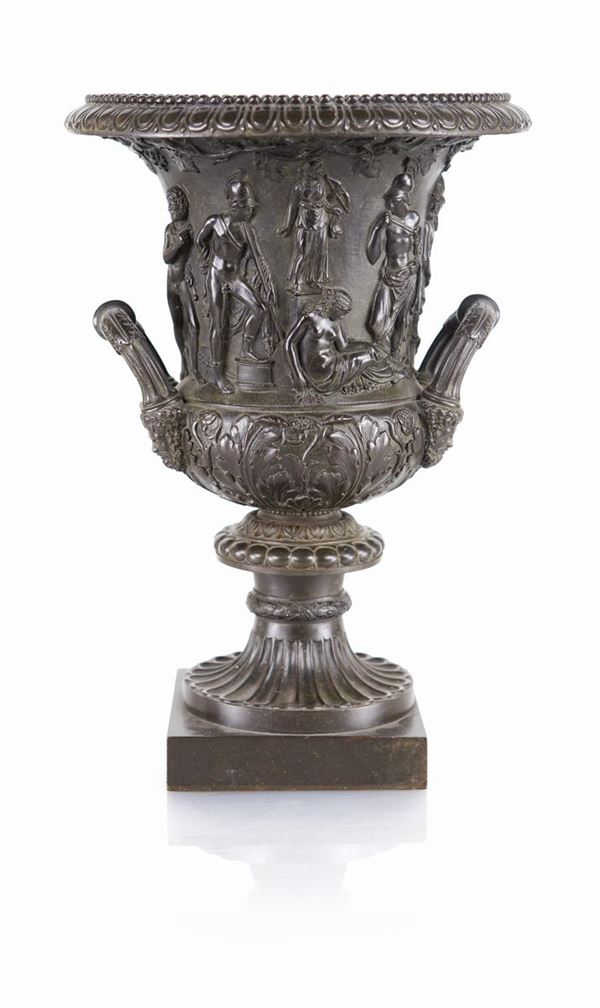 Vaso Medici in bronzo brunito, XIX secolo