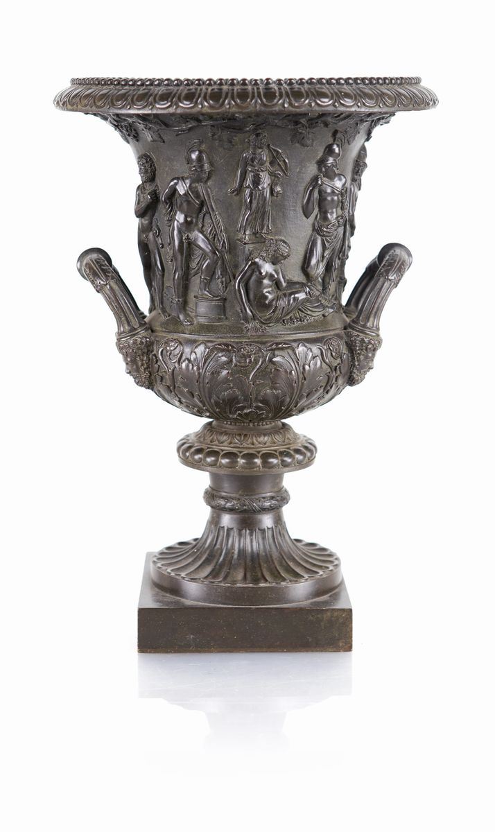 Vaso Medici in Bronzo Brunito, XIX Secolo