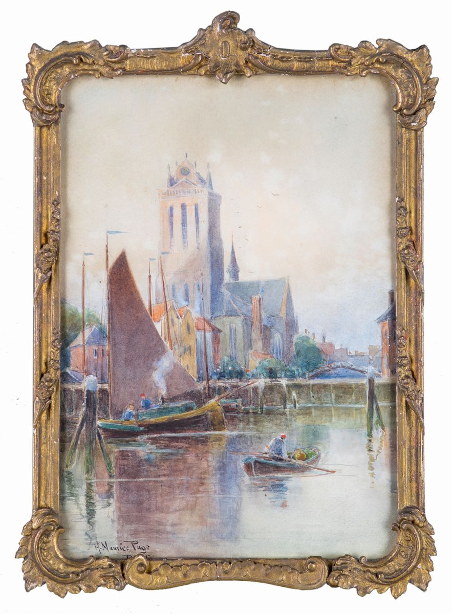 Henry Maurice Page - A) Veduta del Mercato delle Erbe B) Veduta del Fiume Zwin