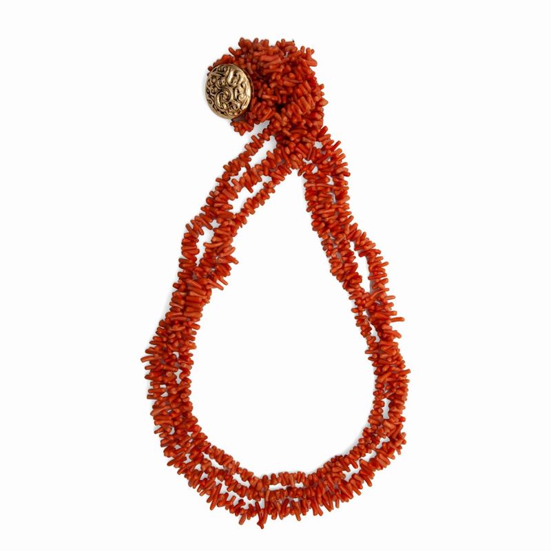 Collana in Corallo e Oro Giallo