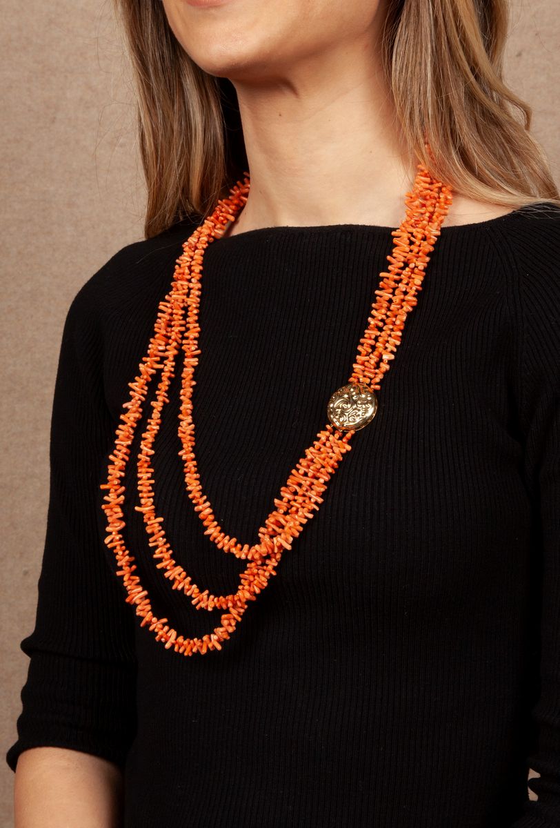 Collana in Corallo e Oro Giallo