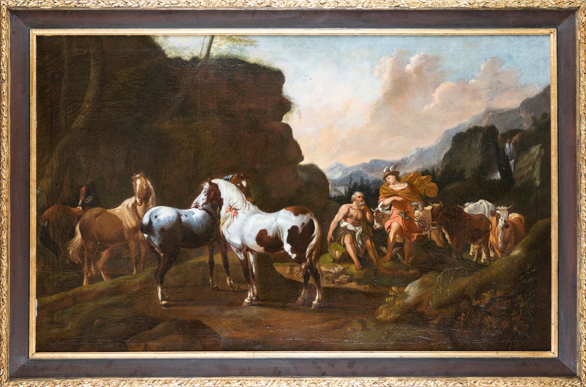 Scuola Romana del XVIII Secolo - Apollo e il Furto delle Giovenche