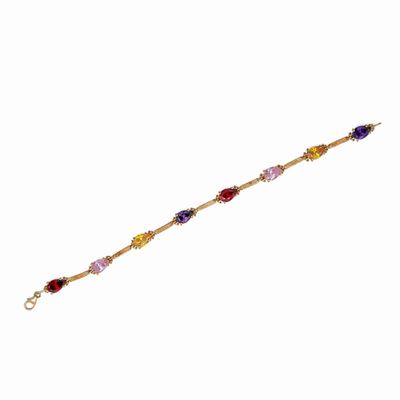 Bracciale in Oro Ametiste, Tormaline e Quarzi