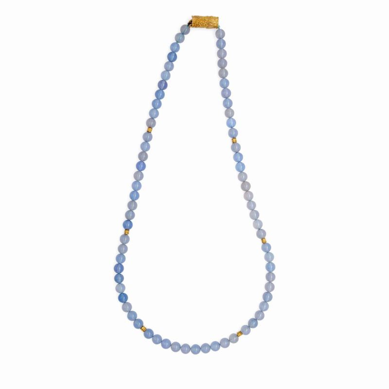 Collana in Calcedonio e Oro