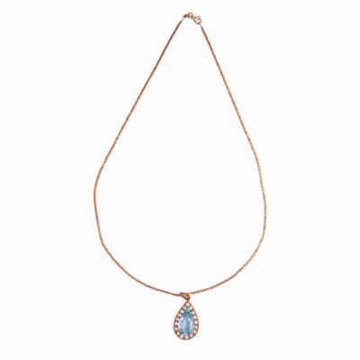 Collana in Oro, Acquamarina e Brillanti