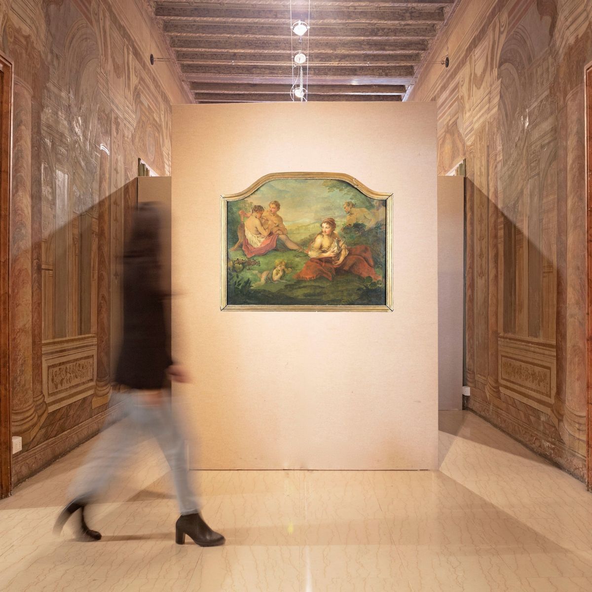 Scuola Francese, Seconda Metà del XVIII Secolo - Scena Bucolica con Ninfe e Satiri