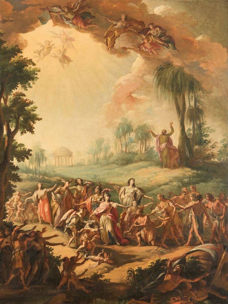 Scuola Romana del XVIII Secolo - Scena Allegorica