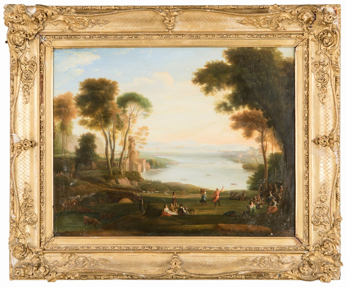 Scuola Romana del XVIII Secolo - Paesaggio con Mulino