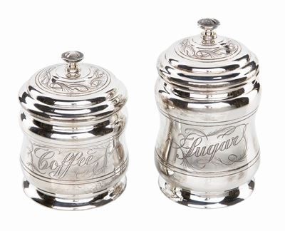 Due Contenitori in Argento 800 con Coperchio
