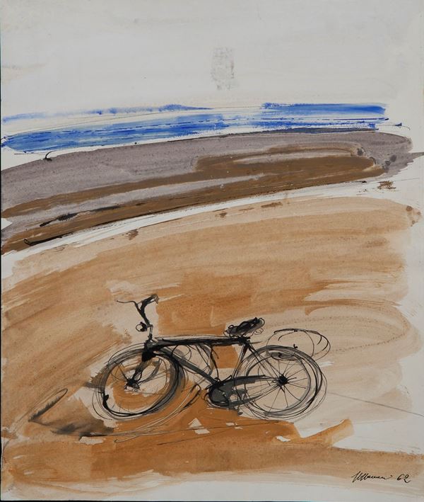 Attilio Steffanoni - Bicicletta nel paesaggio