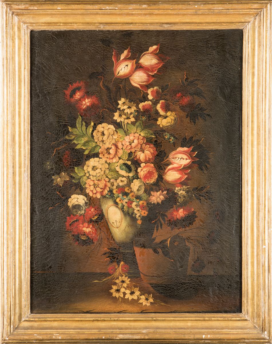 Scuola Romana del XIX Secolo - Natura Morti con Fiori