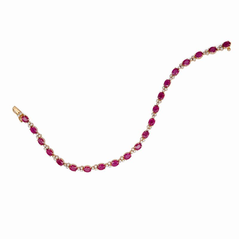 Bracciale Tennis Rubini e Brillanti