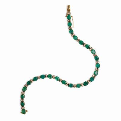 Bracciale Tennis con Smeraldi e Brillanti