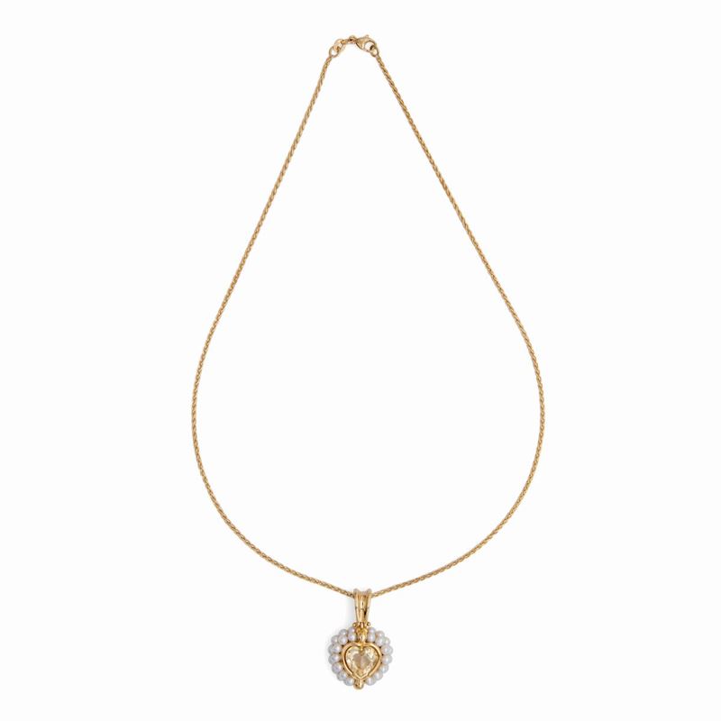 Collana in Oro Topazio e Microperle