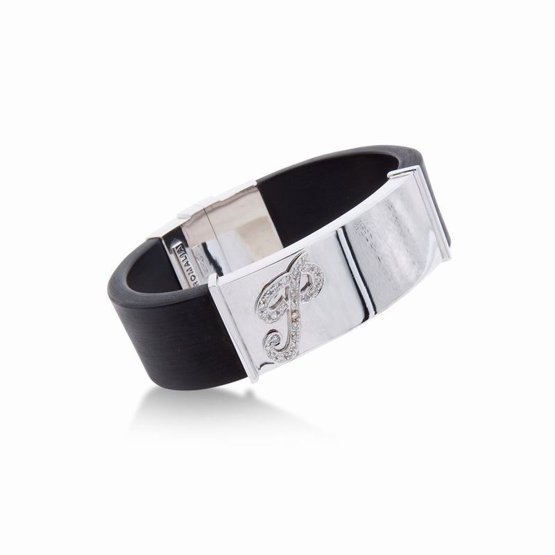 Bracciale in Oro, Brillanti e Caucciù