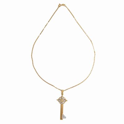 Collana e Pendente a Chiave in Oro e Brillanti
