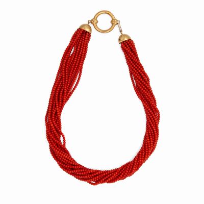 Collana in Corallo, Chiusura in Oro Giallo