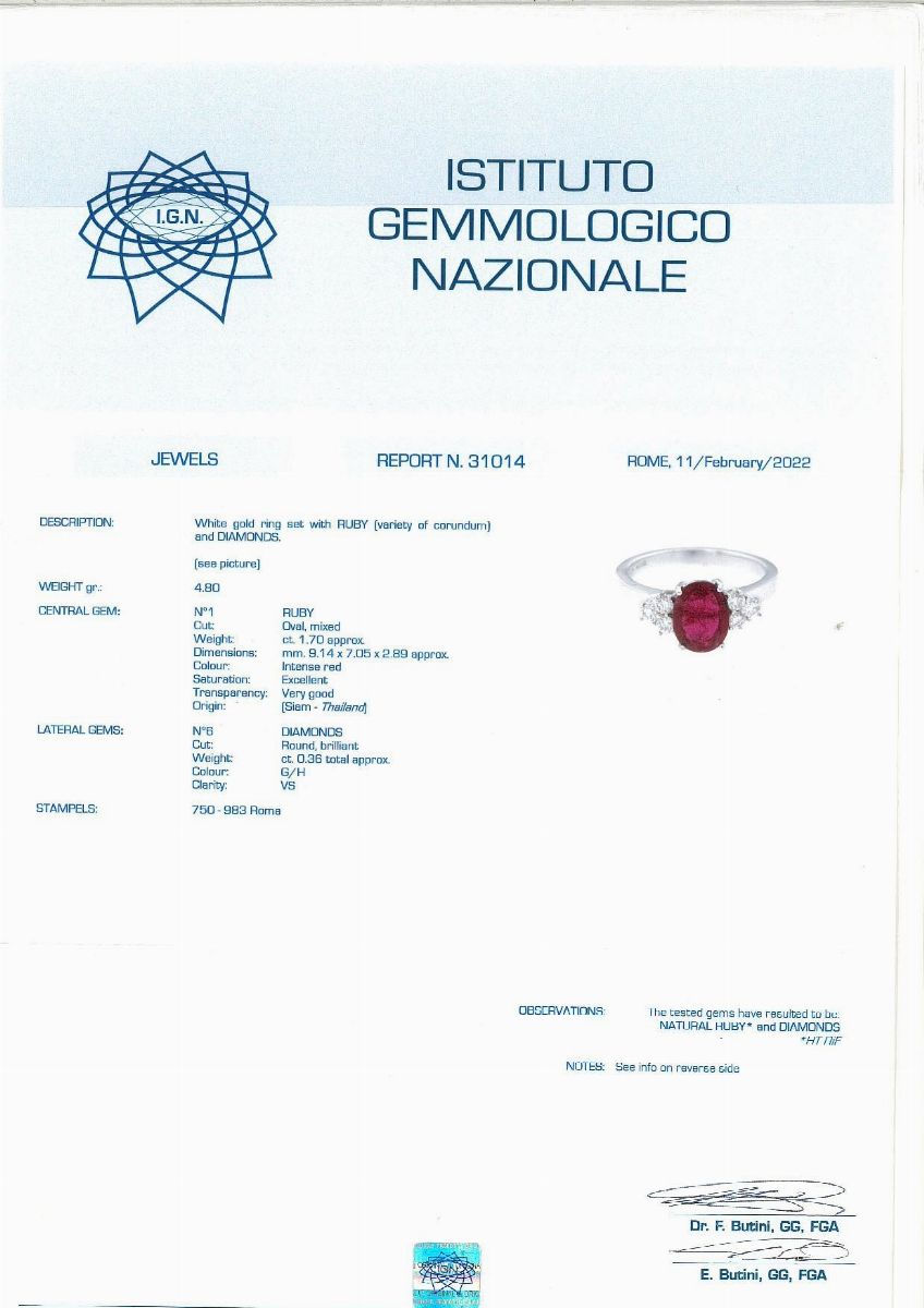Anello in Oro, Rubino e Brillanti