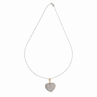 Collana e Pendente a Cuore in Oro e Brillanti